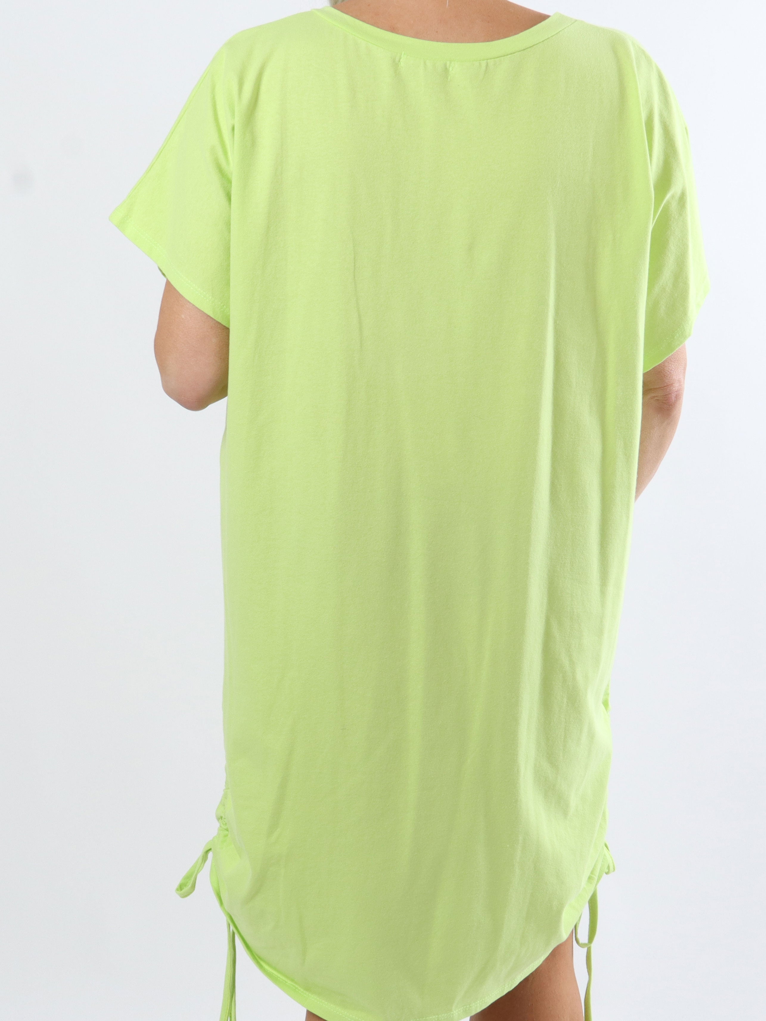 Linnea - Plus size t-shirt kjole med tekst og snøre